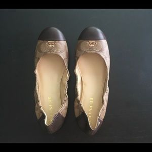 Brown coach ballet flats